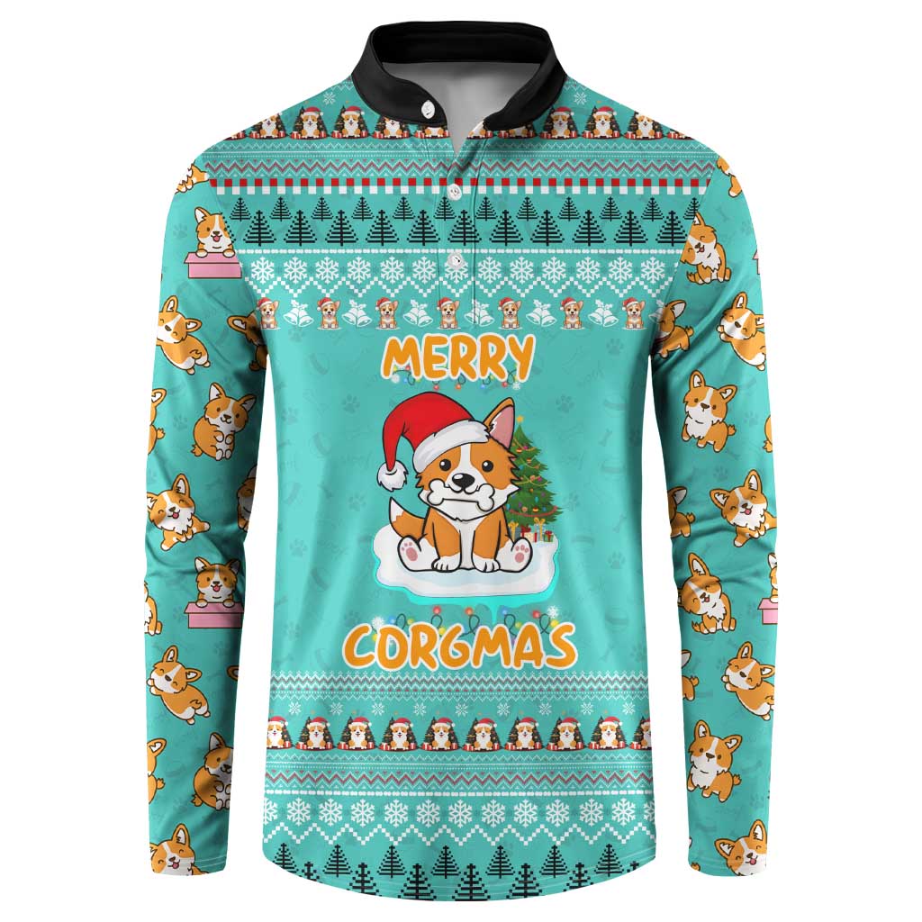 Funny Dog Merry Corgmas Christmas Button Sweatshirt Xmas Holiday Patterns - Wonder Print Shop