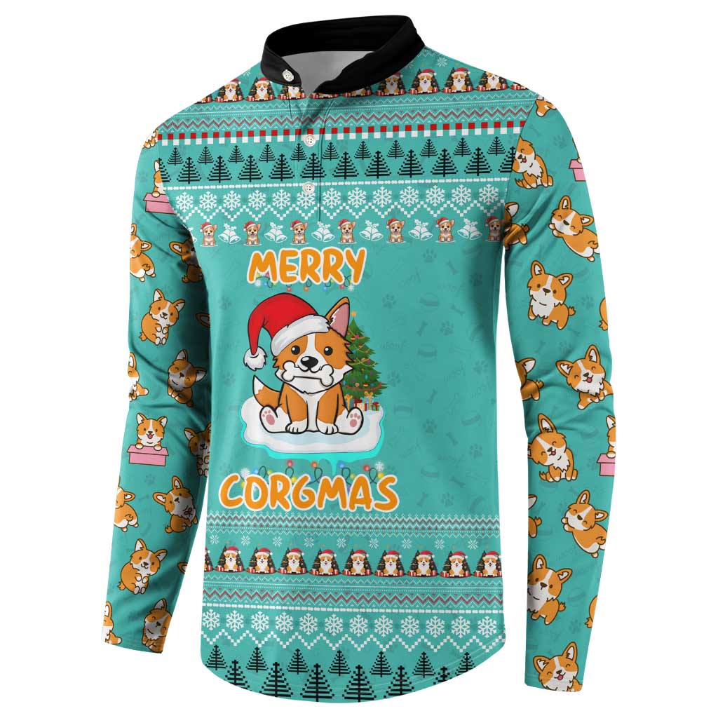 Funny Dog Merry Corgmas Christmas Button Sweatshirt Xmas Holiday Patterns - Wonder Print Shop