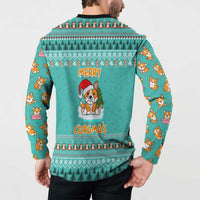 Funny Dog Merry Corgmas Christmas Button Sweatshirt Xmas Holiday Patterns - Wonder Print Shop