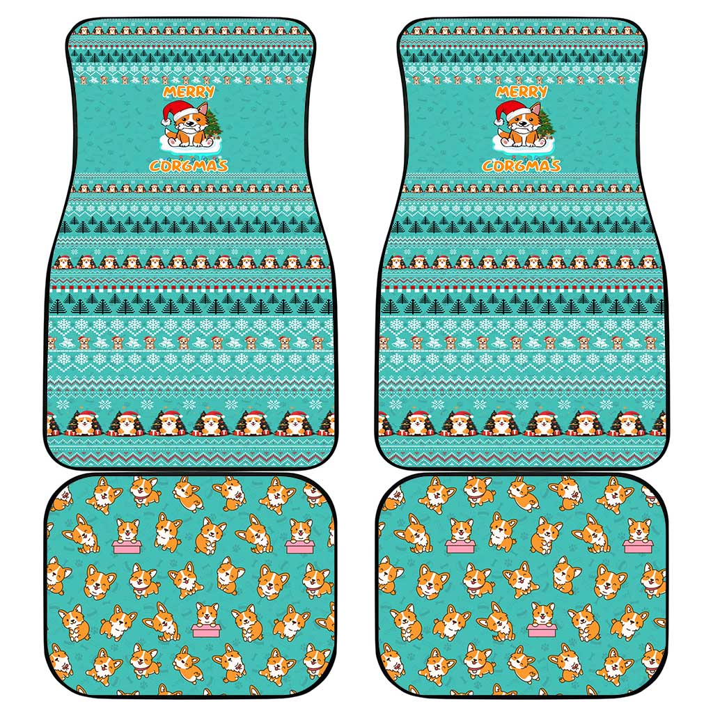 Funny Dog Merry Corgmas Christmas Car Mats Xmas Holiday Patterns - Wonder Print Shop