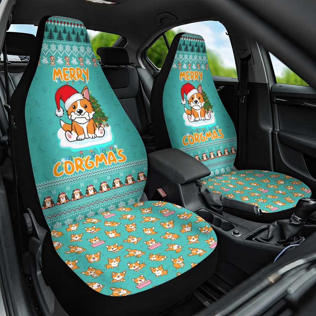 Funny Dog Merry Corgmas Christmas Car Seat Cover Xmas Holiday Patterns - Wonder Print Shop