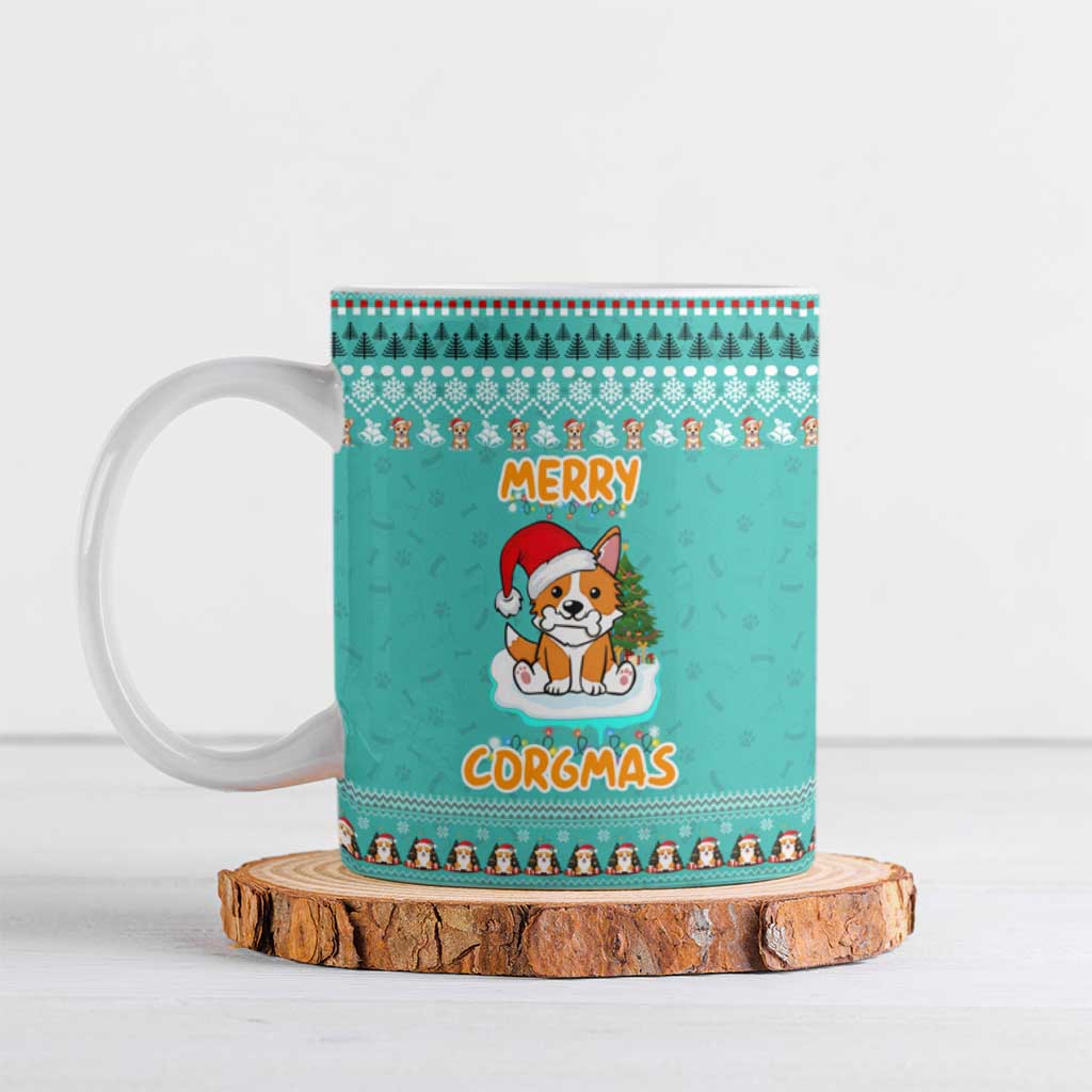 Funny Dog Merry Corgmas Christmas Ceramic Mug Xmas Holiday Patterns - Wonder Print Shop