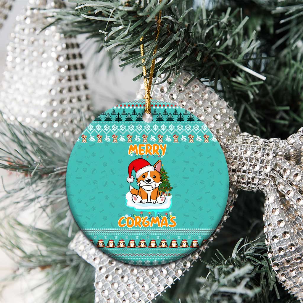 Funny Dog Merry Corgmas Christmas Ceramic Ornament Xmas Holiday Patterns - Wonder Print Shop
