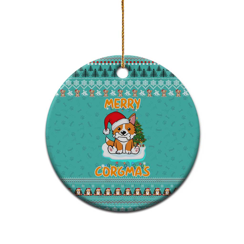 Funny Dog Merry Corgmas Christmas Ceramic Ornament Xmas Holiday Patterns - Wonder Print Shop