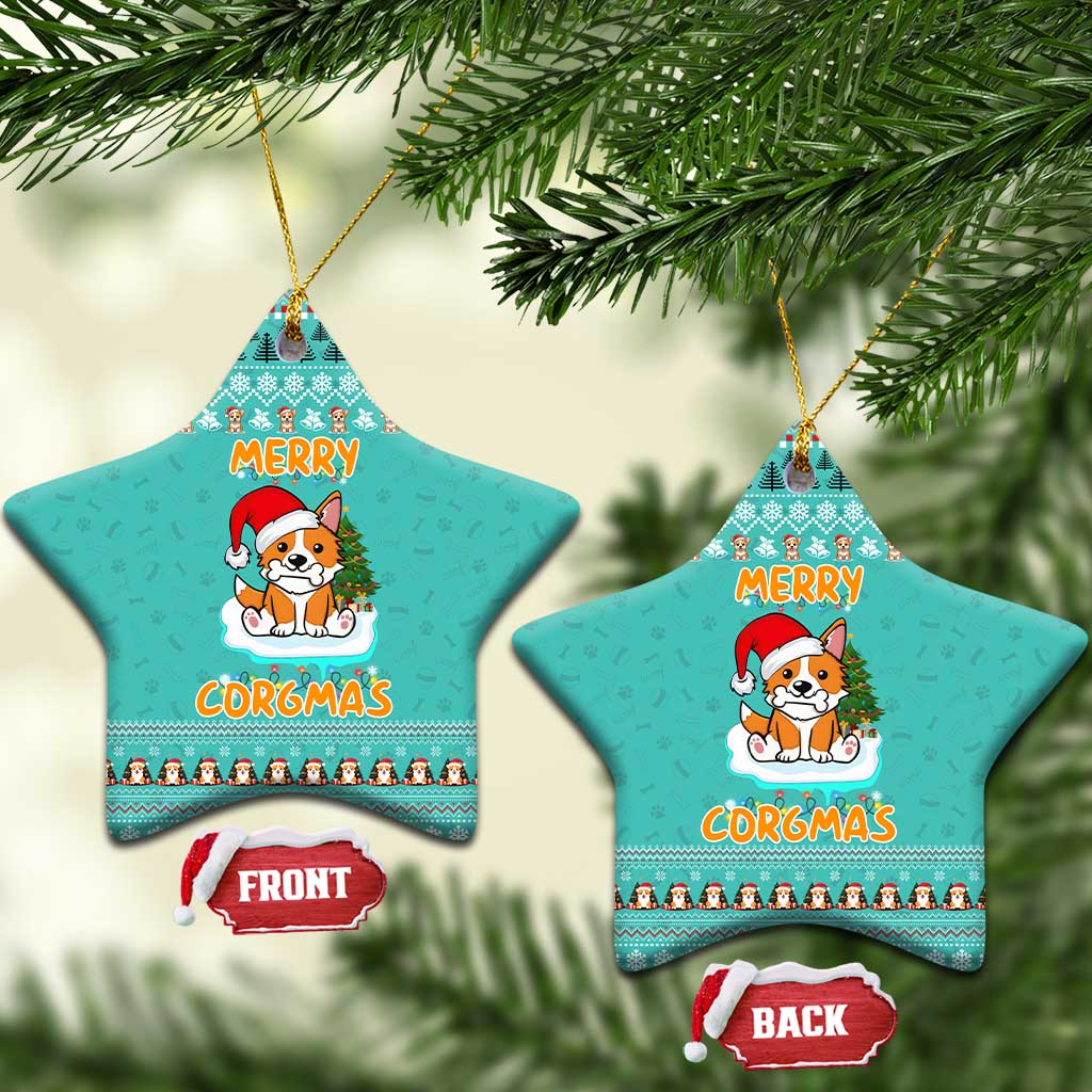 Funny Dog Merry Corgmas Christmas Ceramic Ornament Xmas Holiday Patterns - Wonder Print Shop