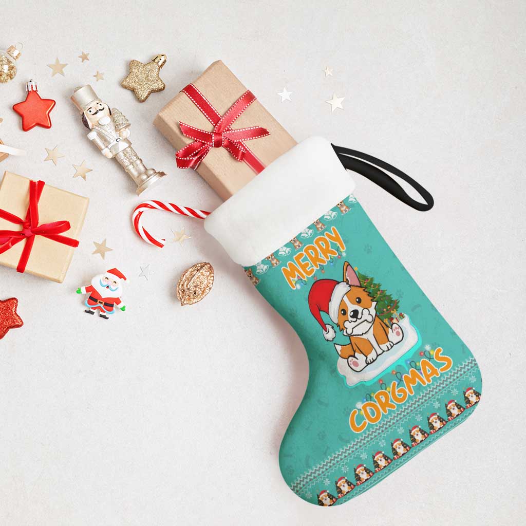 Funny Dog Merry Corgmas Christmas Stocking Xmas Holiday Patterns - Wonder Print Shop
