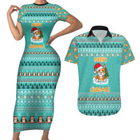 Funny Dog Merry Corgmas Christmas Couples Matching Short Sleeve Bodycon Dress and Hawaiian Shirt Xmas Holiday Patterns - Wonder Print Shop