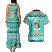 Funny Dog Merry Corgmas Christmas Couples Matching Tank Maxi Dress and Hawaiian Shirt Xmas Holiday Patterns - Wonder Print Shop