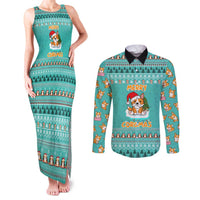 Funny Dog Merry Corgmas Christmas Couples Matching Tank Maxi Dress and Long Sleeve Button Shirt Xmas Holiday Patterns - Wonder Print Shop