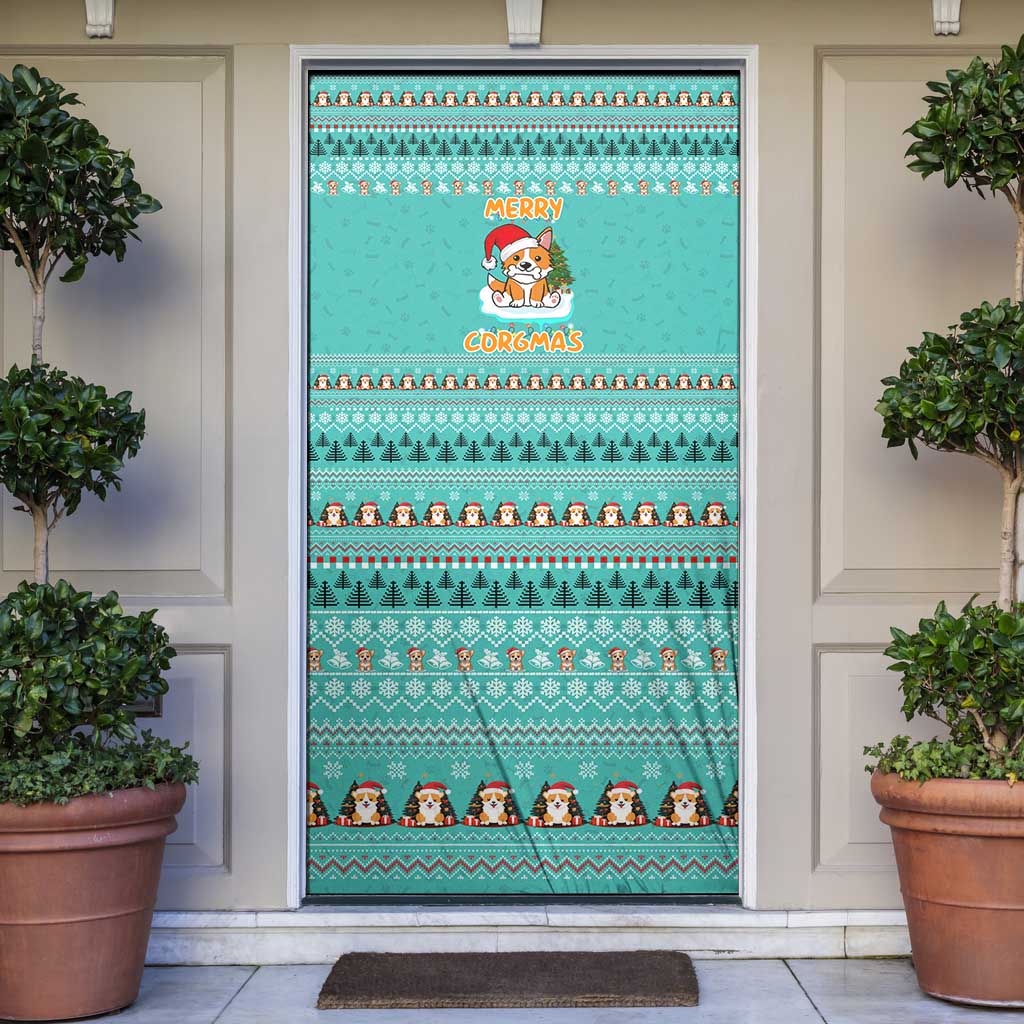 Funny Dog Merry Corgmas Christmas Door Cover Xmas Holiday Patterns - Wonder Print Shop