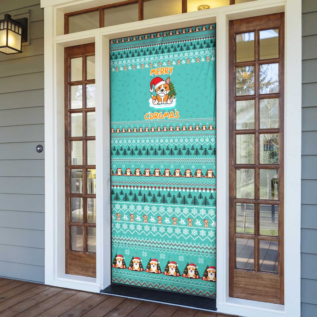 Funny Dog Merry Corgmas Christmas Door Cover Xmas Holiday Patterns - Wonder Print Shop