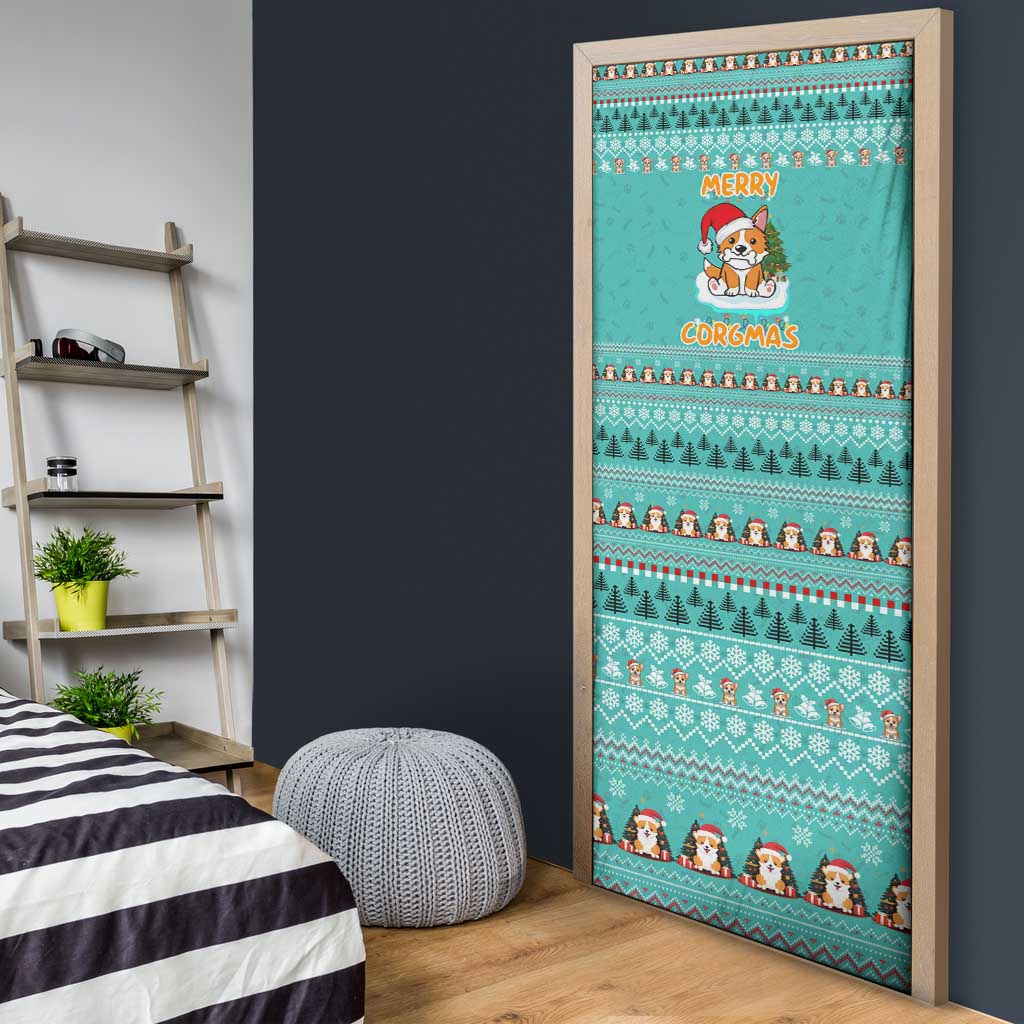 Funny Dog Merry Corgmas Christmas Door Cover Xmas Holiday Patterns - Wonder Print Shop