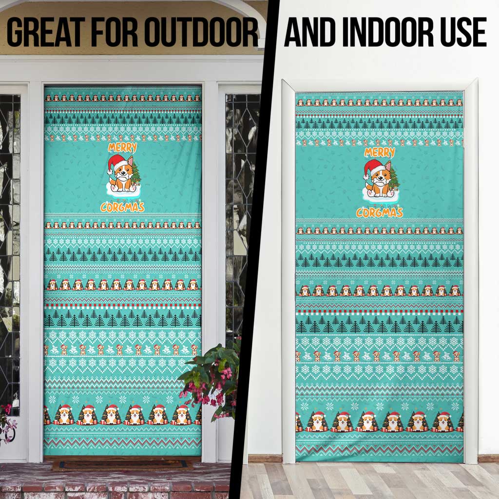 Funny Dog Merry Corgmas Christmas Door Cover Xmas Holiday Patterns - Wonder Print Shop