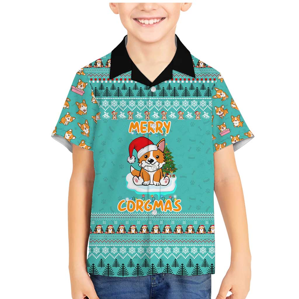 Funny Dog Merry Corgmas Christmas Family Matching Mermaid Dress and Hawaiian Shirt Xmas Holiday Patterns - Wonder Print Shop