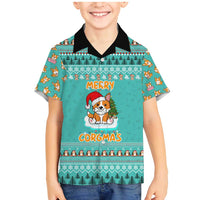 Funny Dog Merry Corgmas Christmas Family Matching Mermaid Dress and Hawaiian Shirt Xmas Holiday Patterns - Wonder Print Shop