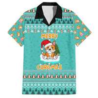 Funny Dog Merry Corgmas Christmas Family Matching Off The Shoulder Long Sleeve Dress and Hawaiian Shirt Xmas Holiday Patterns - Wonder Print Shop