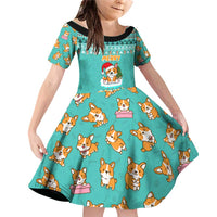 Funny Dog Merry Corgmas Christmas Family Matching Off Shoulder Short Dress and Hawaiian Shirt Xmas Holiday Patterns - Wonder Print Shop