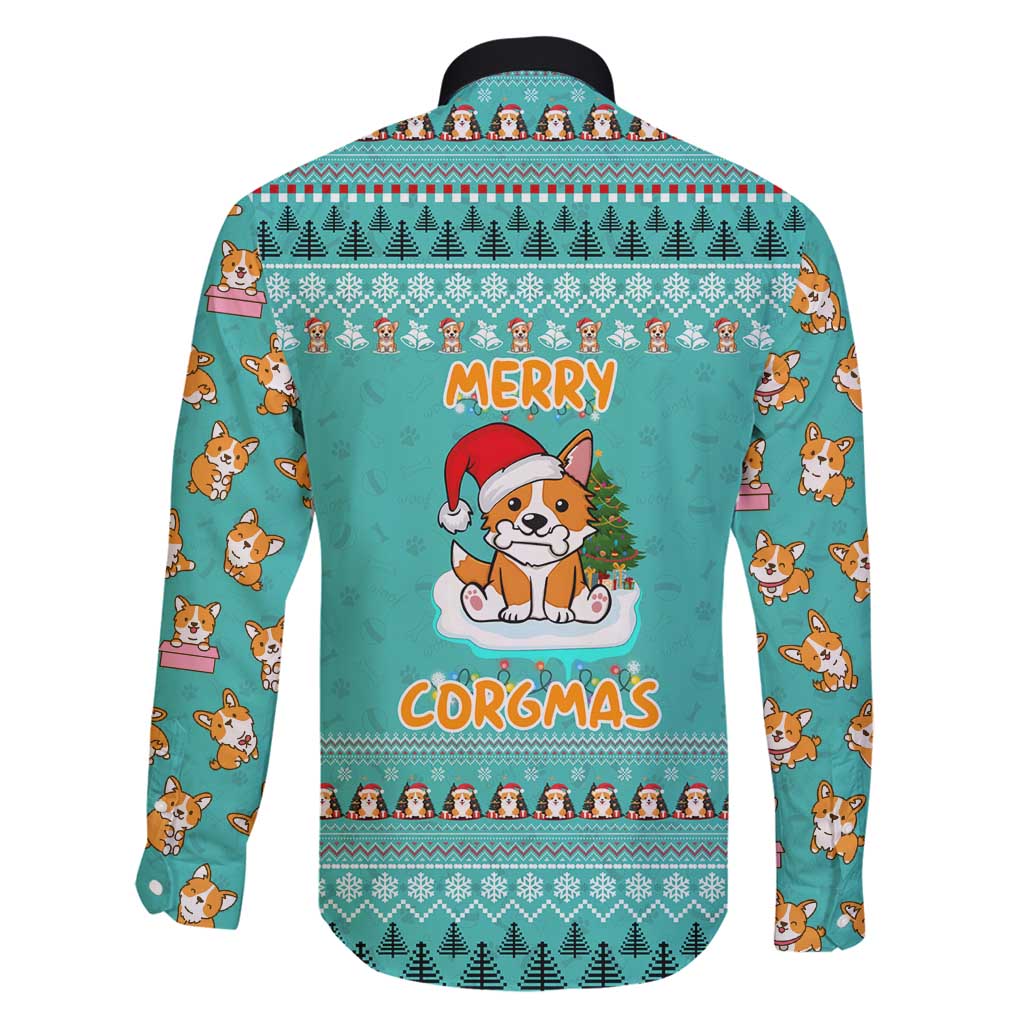 Funny Dog Merry Corgmas Christmas Family Matching Off Shoulder Short Dress and Hawaiian Shirt Xmas Holiday Patterns - Wonder Print Shop