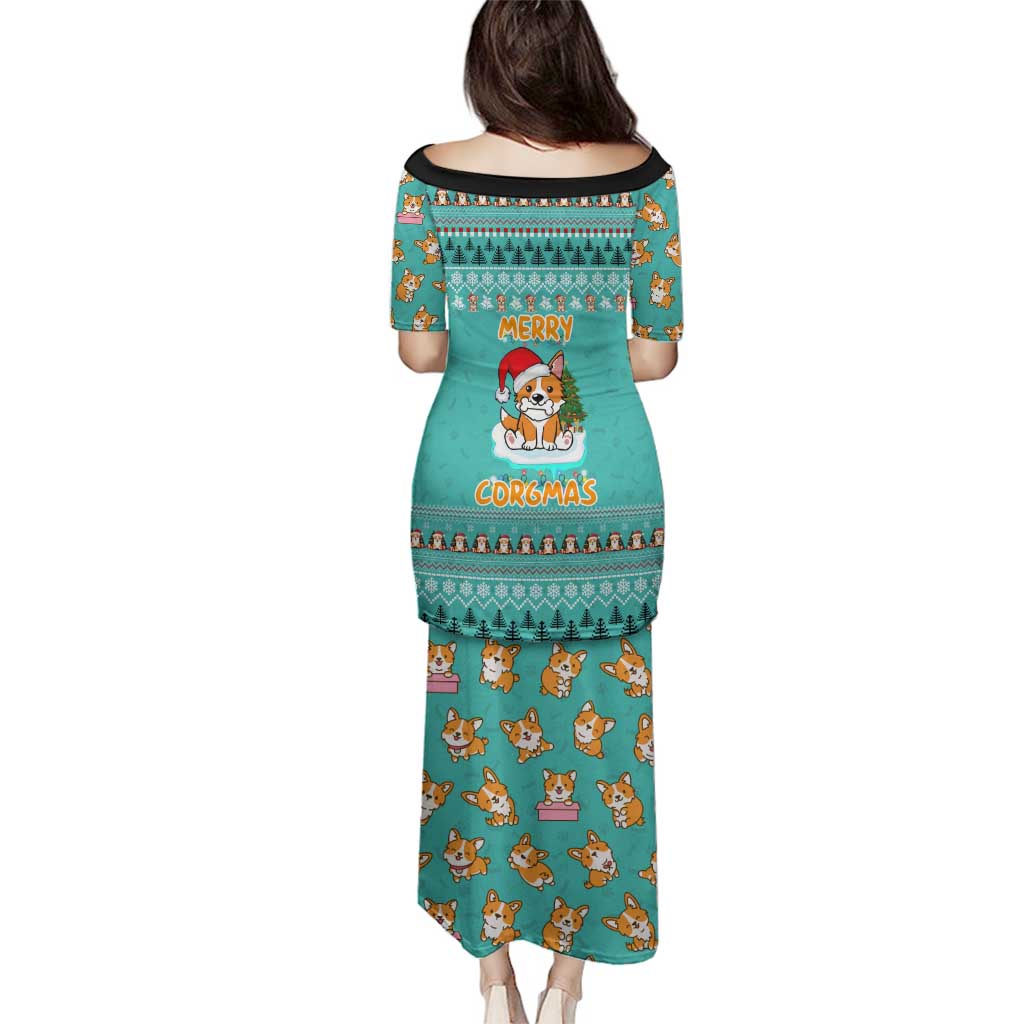 Funny Dog Merry Corgmas Christmas Family Matching Puletasi and Hawaiian Shirt Xmas Holiday Patterns - Wonder Print Shop