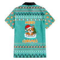 Funny Dog Merry Corgmas Christmas Family Matching Short Sleeve Bodycon Dress and Hawaiian Shirt Xmas Holiday Patterns - Wonder Print Shop