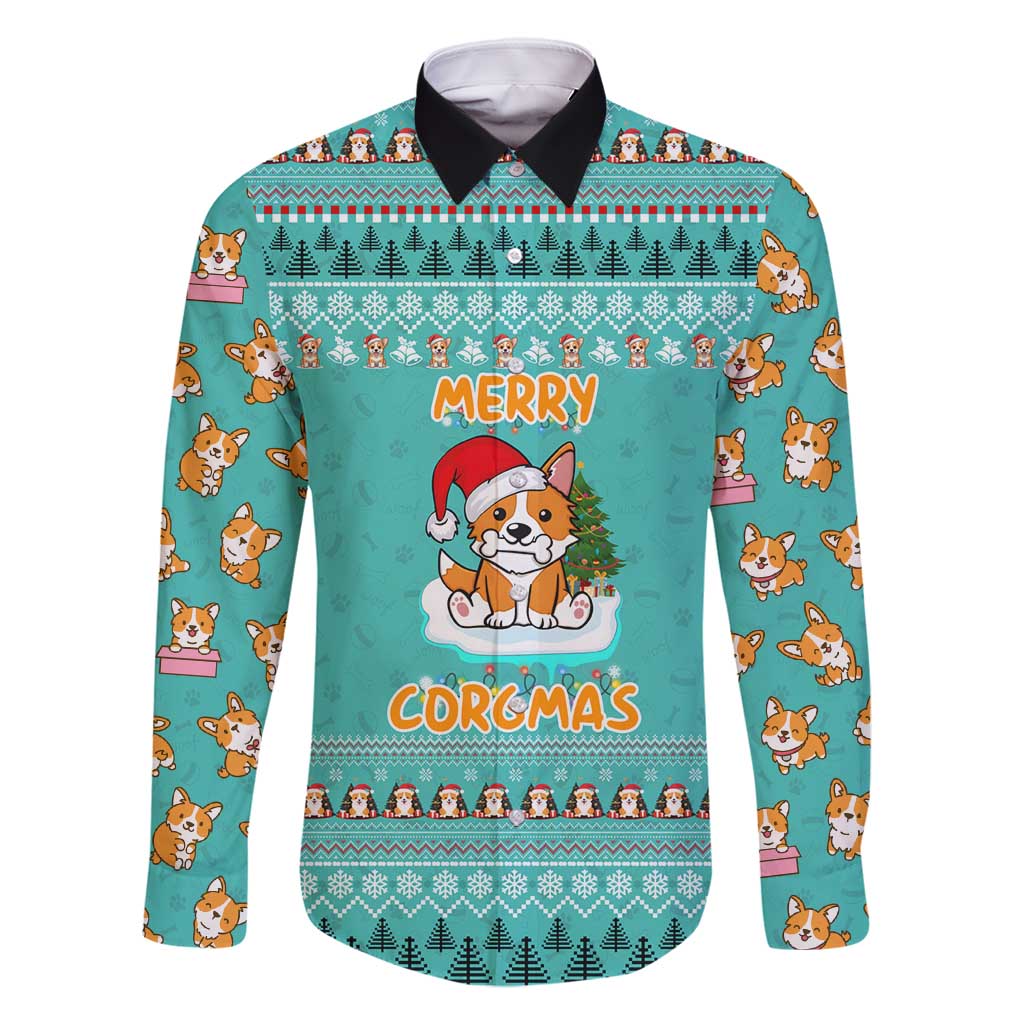 Funny Dog Merry Corgmas Christmas Family Matching Summer Maxi Dress and Hawaiian Shirt Xmas Holiday Patterns - Wonder Print Shop