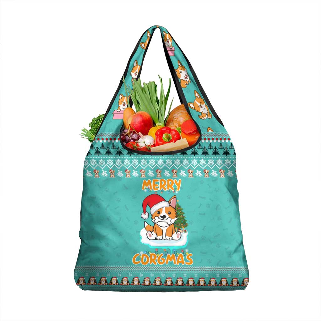 Funny Dog Merry Corgmas Christmas Grocery Bag Xmas Holiday Patterns - Wonder Print Shop