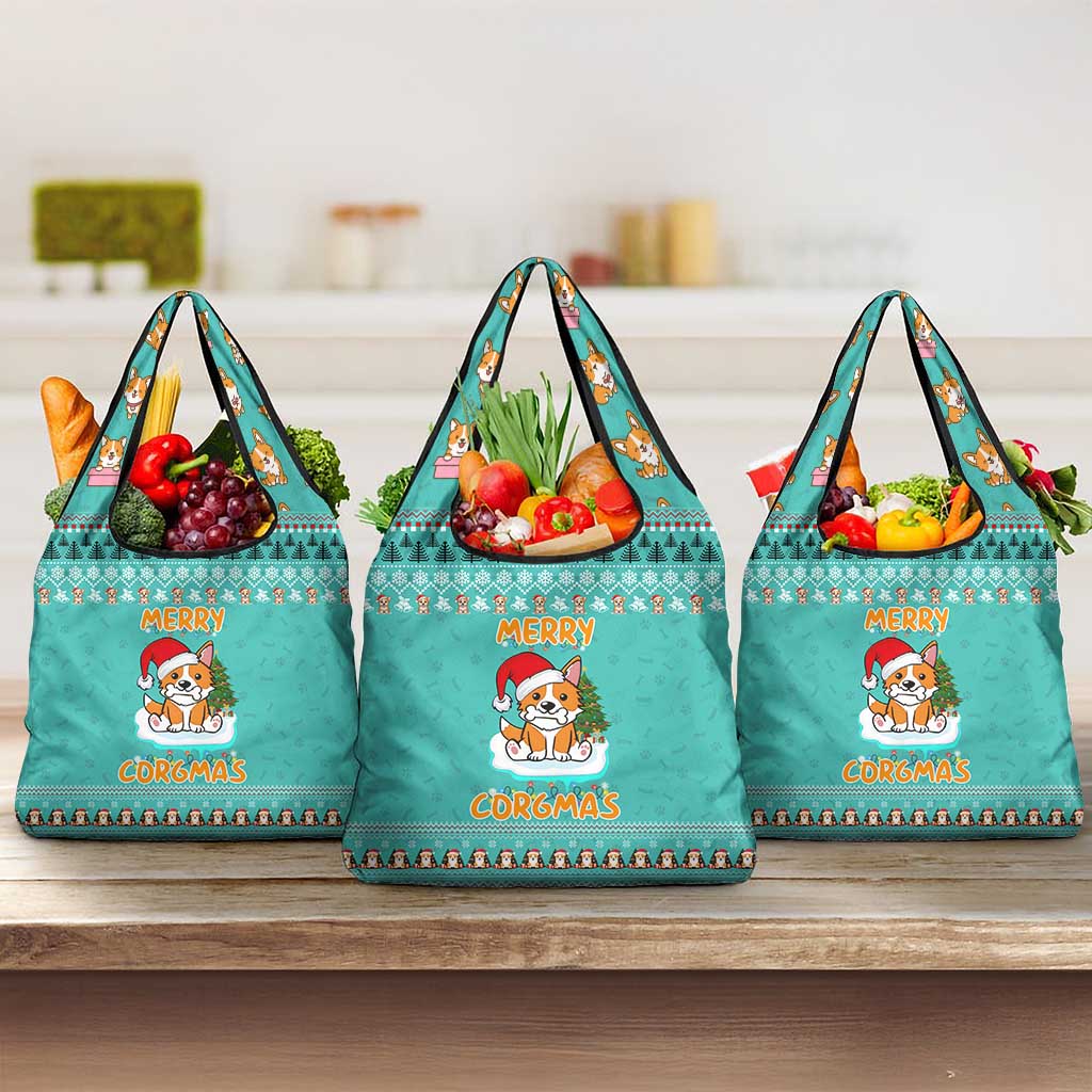 Funny Dog Merry Corgmas Christmas Grocery Bag Xmas Holiday Patterns - Wonder Print Shop