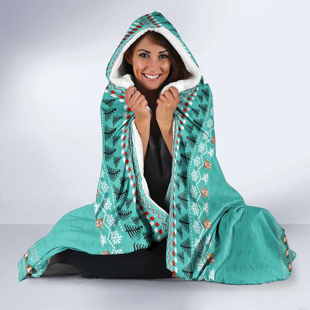 Funny Dog Merry Corgmas Christmas Hooded Blanket Xmas Holiday Patterns - Wonder Print Shop