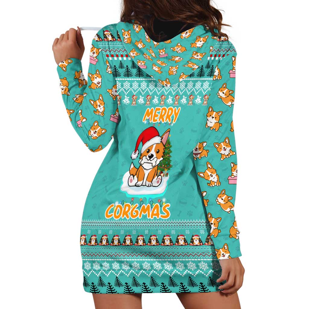 Funny Dog Merry Corgmas Christmas Hoodie Dress Xmas Holiday Patterns - Wonder Print Shop