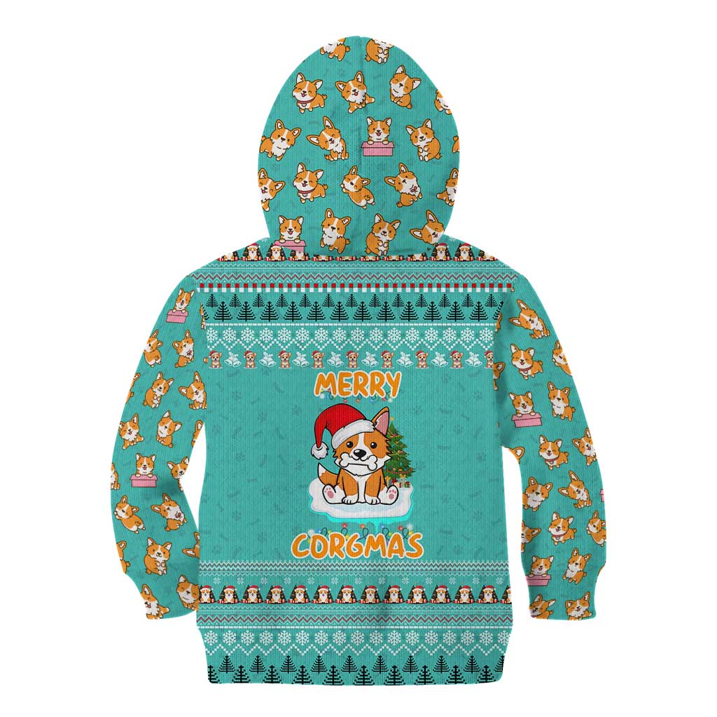 Funny Dog Merry Corgmas Christmas Kid Hoodie Xmas Holiday Patterns - Wonder Print Shop