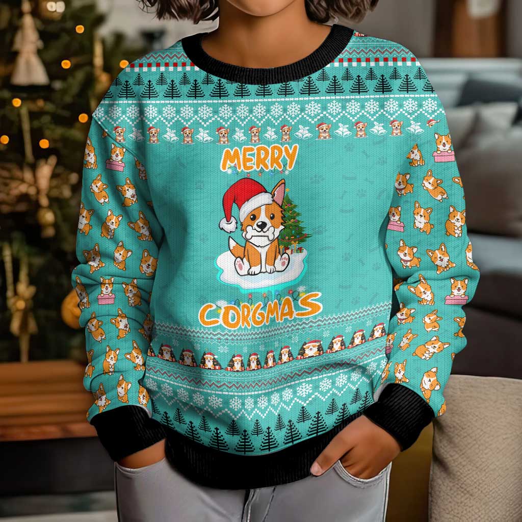 Funny Dog Merry Corgmas Christmas Kid Ugly Christmas Sweater Xmas Holiday Patterns - Wonder Print Shop