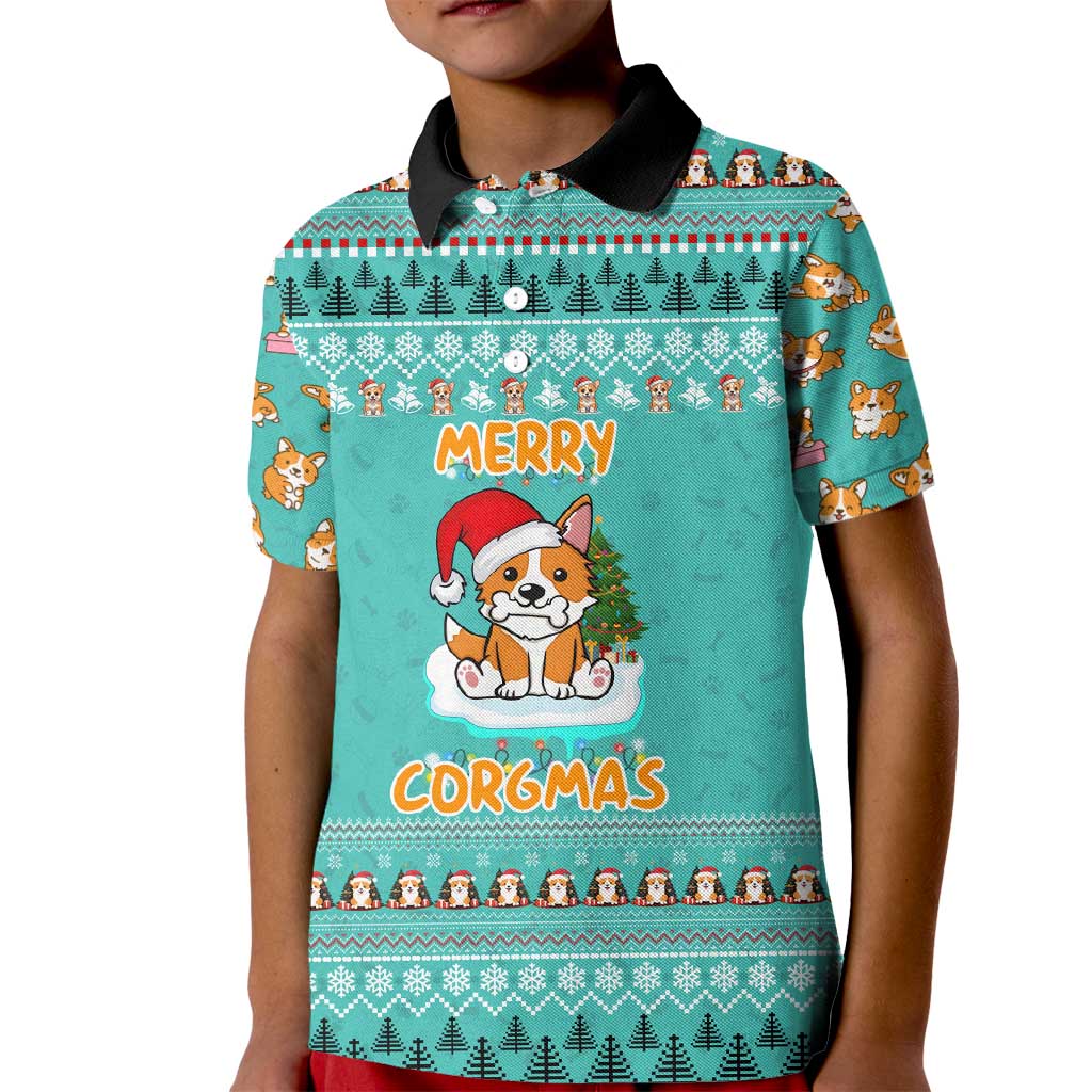 Funny Dog Merry Corgmas Christmas Kid Polo Shirt Xmas Holiday Patterns - Wonder Print Shop