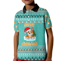 Funny Dog Merry Corgmas Christmas Kid Polo Shirt Xmas Holiday Patterns - Wonder Print Shop