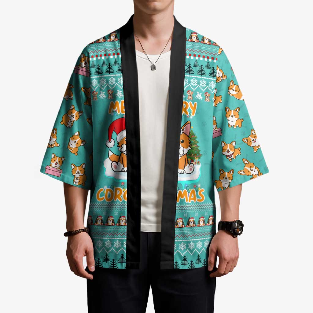 Funny Dog Merry Corgmas Christmas Kimono Xmas Holiday Patterns - Wonder Print Shop