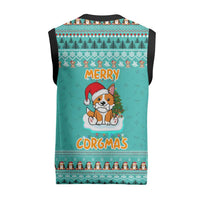 Funny Dog Merry Corgmas Christmas Knitted V-Neck Vest Xmas Holiday Patterns - Wonder Print Shop