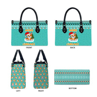 Funny Dog Merry Corgmas Christmas Leather Bag Xmas Holiday Patterns - Wonder Print Shop