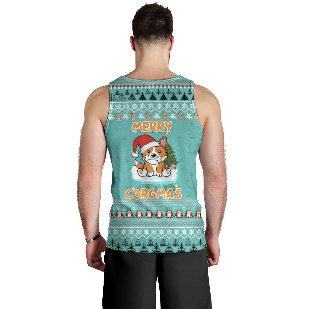 Funny Dog Merry Corgmas Christmas Men Tank Top Xmas Holiday Patterns - Wonder Print Shop