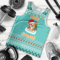 Funny Dog Merry Corgmas Christmas Men Tank Top Xmas Holiday Patterns - Wonder Print Shop