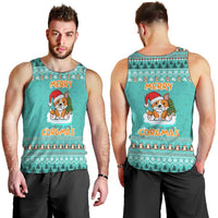Funny Dog Merry Corgmas Christmas Men Tank Top Xmas Holiday Patterns - Wonder Print Shop