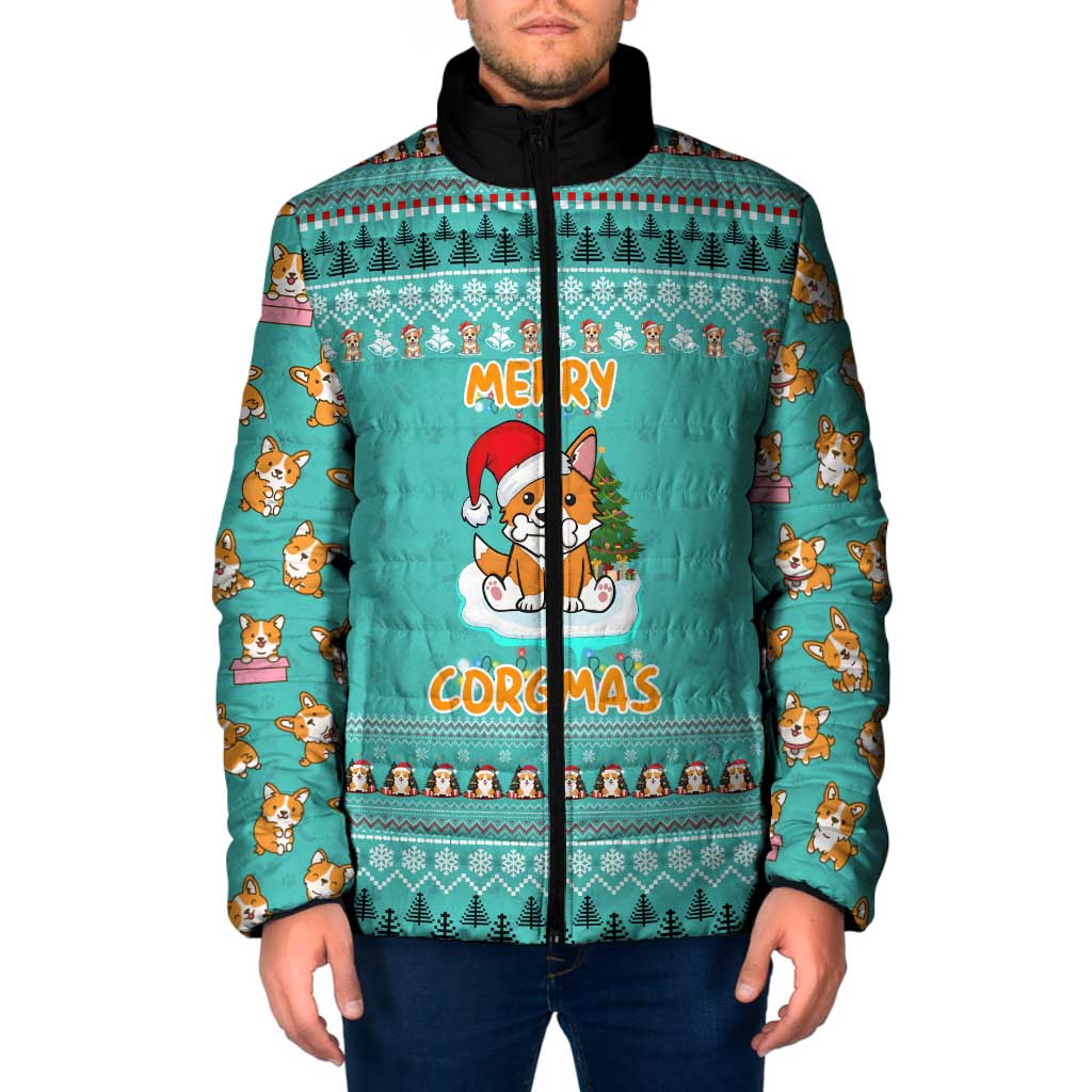 Funny Dog Merry Corgmas Christmas Padded Jacket Xmas Holiday Patterns - Wonder Print Shop