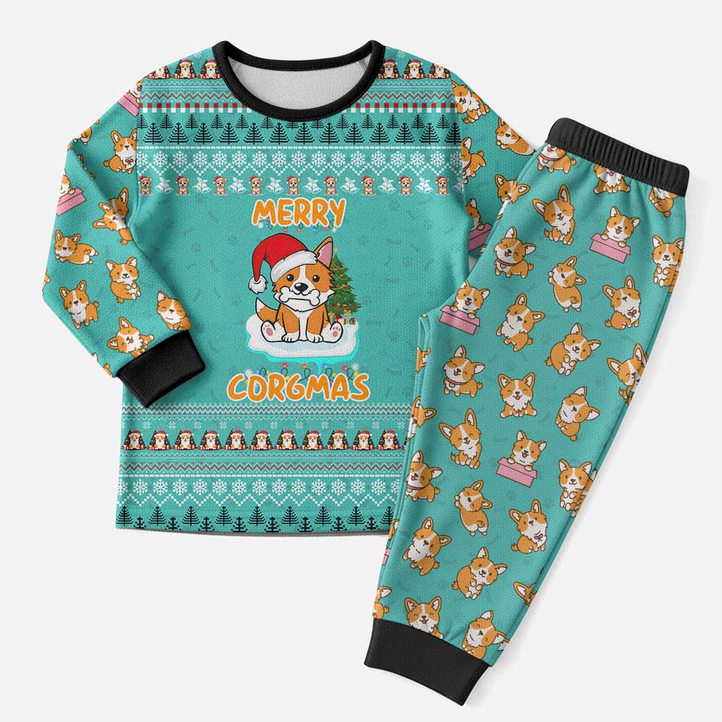 Funny Dog Merry Corgmas Christmas Pajama Set Xmas Holiday Patterns - Wonder Print Shop