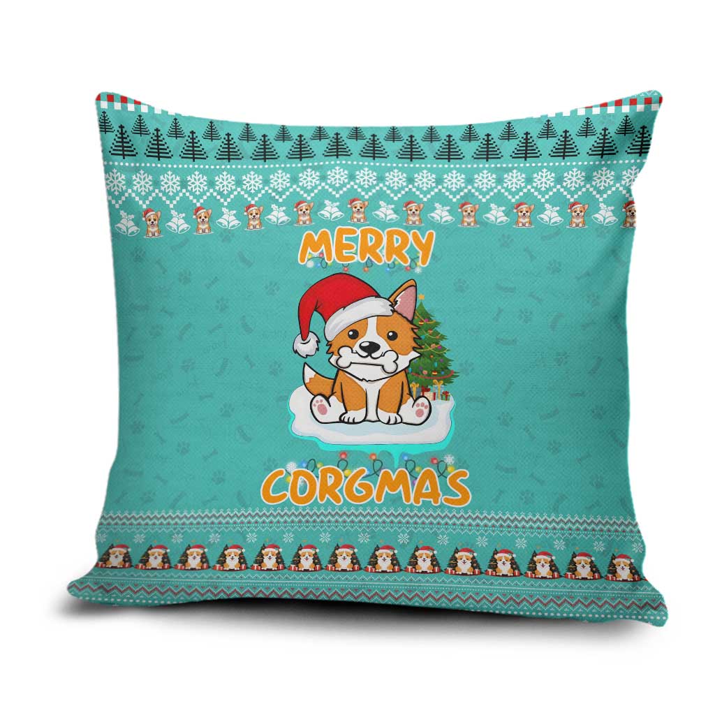 Funny Dog Merry Corgmas Christmas Pillow Cover Xmas Holiday Patterns - Wonder Print Shop