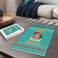 Funny Dog Merry Corgmas Christmas Puzzle Xmas Holiday Patterns - Wonder Print Shop