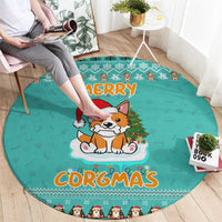 Funny Dog Merry Corgmas Christmas Round Carpet Xmas Holiday Patterns - Wonder Print Shop