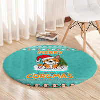 Funny Dog Merry Corgmas Christmas Round Carpet Xmas Holiday Patterns - Wonder Print Shop