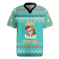 Funny Dog Merry Corgmas Christmas Rugby Jersey Xmas Holiday Patterns - Wonder Print Shop