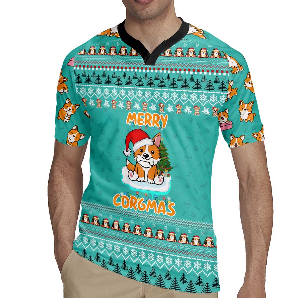 Funny Dog Merry Corgmas Christmas Rugby Jersey Xmas Holiday Patterns - Wonder Print Shop