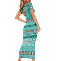 Funny Dog Merry Corgmas Christmas Short Sleeve Bodycon Dress Xmas Holiday Patterns - Wonder Print Shop