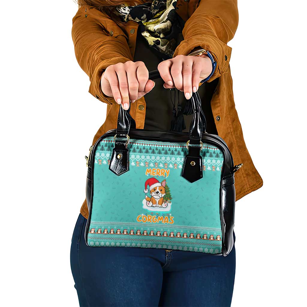 Funny Dog Merry Corgmas Christmas Shoulder Handbag Xmas Holiday Patterns - Wonder Print Shop
