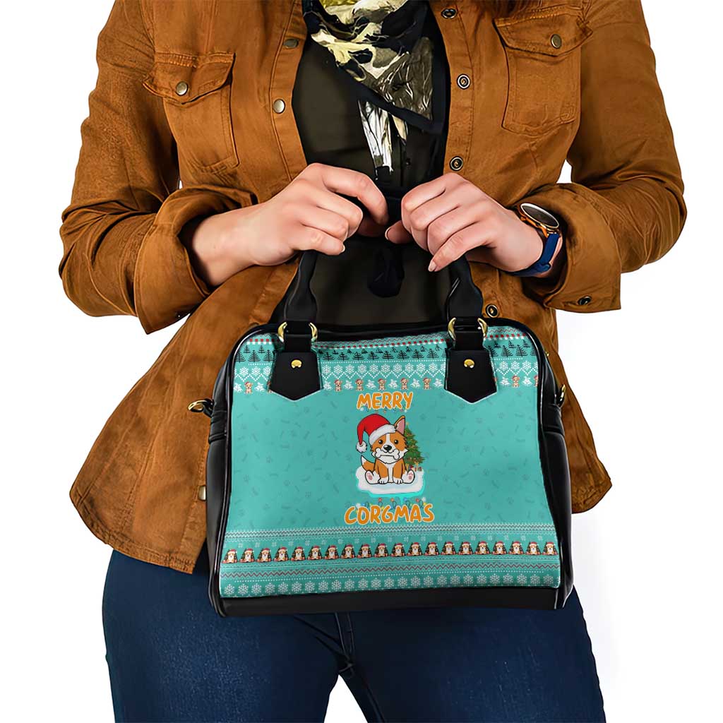 Funny Dog Merry Corgmas Christmas Shoulder Handbag Xmas Holiday Patterns - Wonder Print Shop